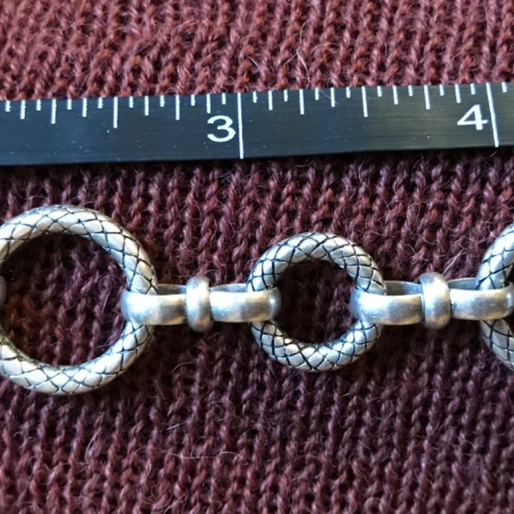 Toggled Silver-Toned, Snake Skin (Charm?) Bracelet - Picture 2 of 6